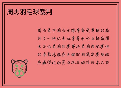 周杰羽毛球裁判